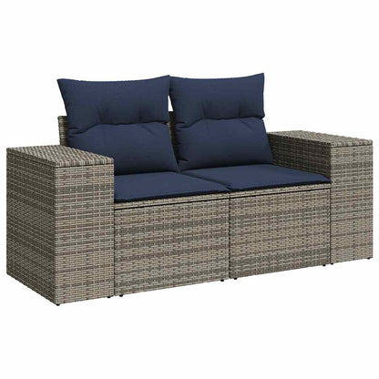 11-teiliges Gartensofa-Set mit Kissen, grau, Polyrattan