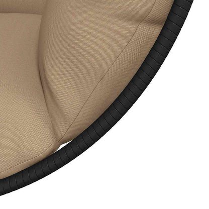 Hängesessel Ei-Design mit Ständer Taupe Rattan und Stahl