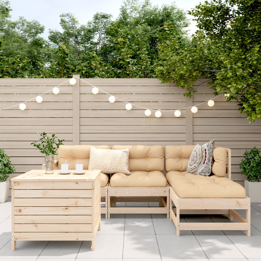 5-tlg. Garten-Sofagarnitur Massivholz Kiefer