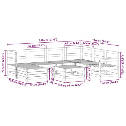 8-tlg. Garten-Sofagarnitur Kiefernholz Imprägniert