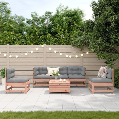 6-tlg. Garten-Lounge-Set mit Kissen Massivholz Douglasie