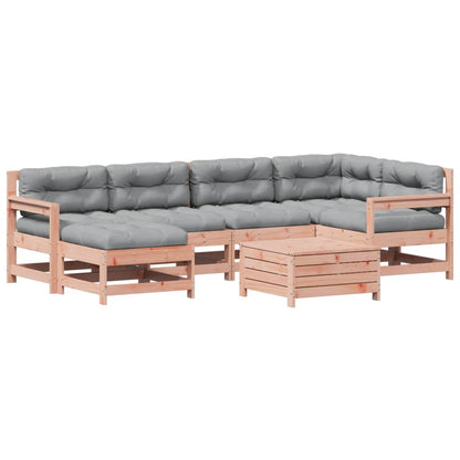 7-tlg. Garten-Lounge-Set mit Kissen Massivholz Douglasie