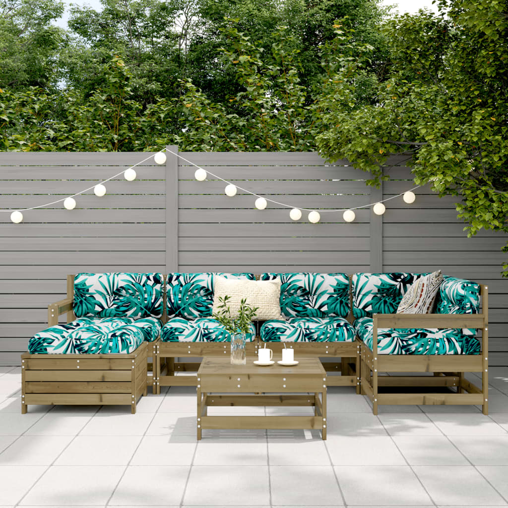 7-tlg. Garten-Sofagarnitur Kiefernholz Imprägniert