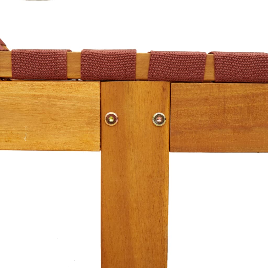 Sonnenliegen 2 Stk. Rot Massivholz Akazie und Stoff