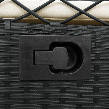 Gartensessel 2 Stk. Verstellbar Schwarz Poly Rattan