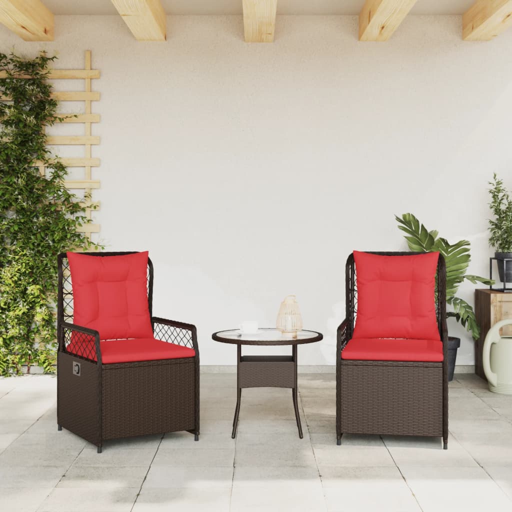 Liegende Gartenstühle 2 Stk. Braun Poly Rattan