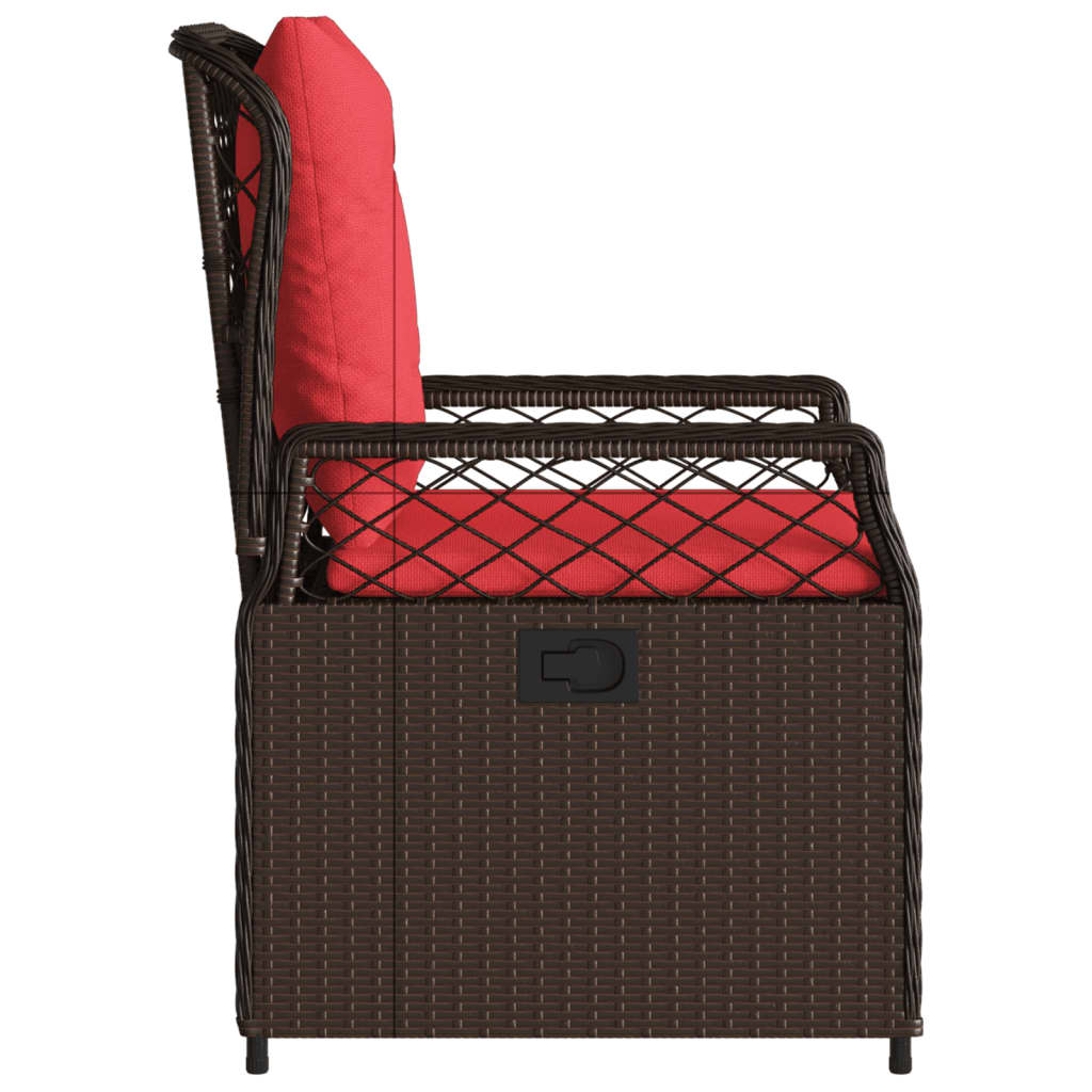 Liegende Gartenstühle 2 Stk. Braun Poly Rattan