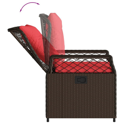 Liegende Gartenstühle 2 Stk. Braun Poly Rattan