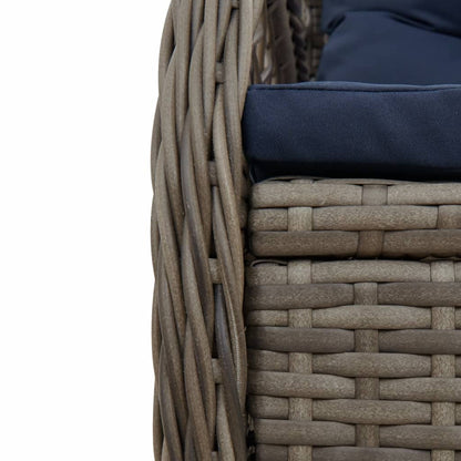 Liegende Gartenstühle 2 Stk. Grau Poly Rattan