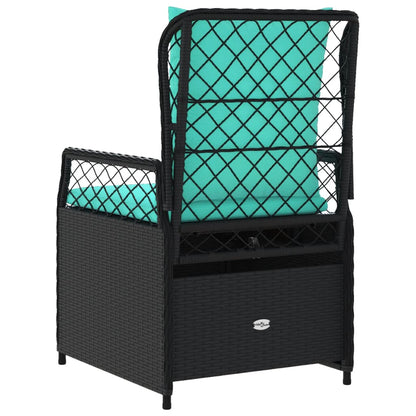 Liegende Gartenstühle 2 Stk. Schwarz Poly Rattan