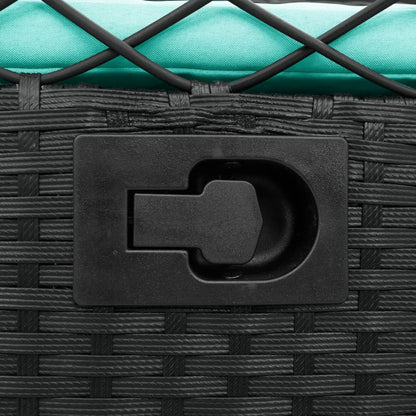 Liegende Gartenstühle 2 Stk. Schwarz Poly Rattan