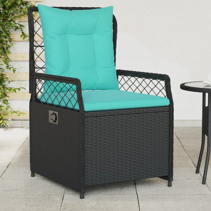 Liegende Gartenstühle 2 Stk. Schwarz Poly Rattan