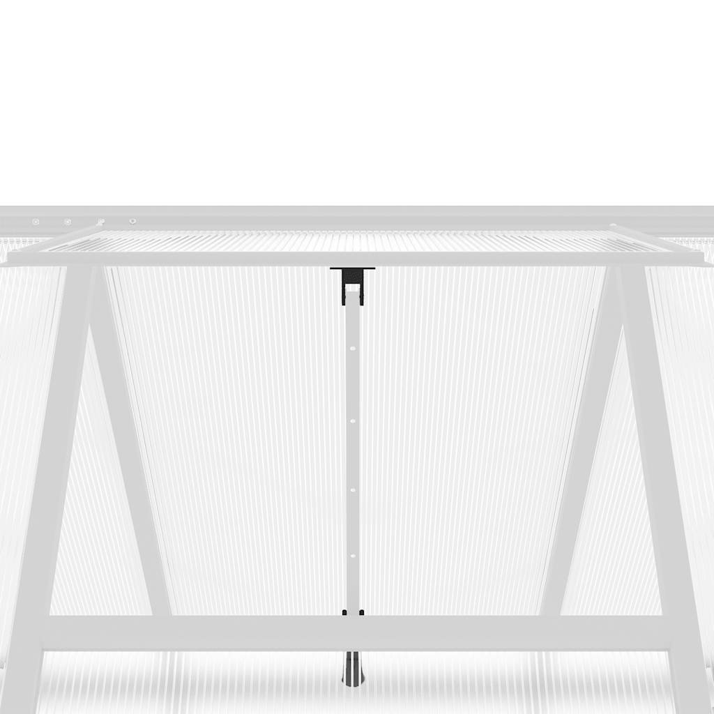 Gewächshaus mit Fundamentrahmen Silbern 169x169x202 Aluminimum