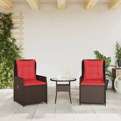 Liegende Gartenstühle 2 Stk. Braun Poly Rattan