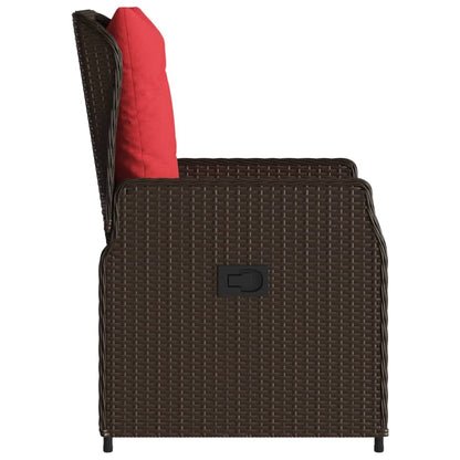 Liegende Gartenstühle 2 Stk. Braun Poly Rattan