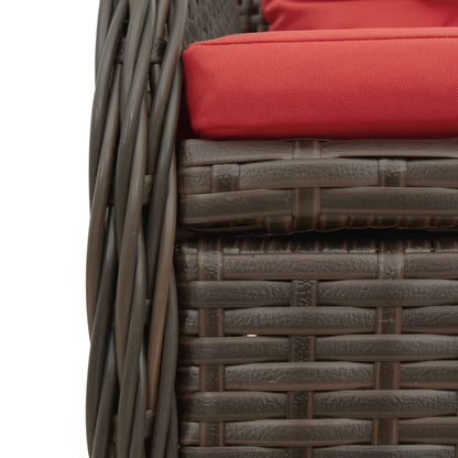 Liegende Gartenstühle 2 Stk. Braun Poly Rattan