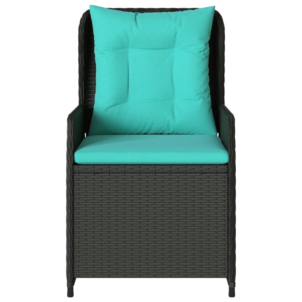 Liegende Gartenstühle 2 Stk. Schwarz Poly Rattan