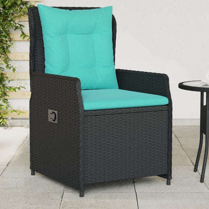 Liegende Gartenstühle 2 Stk. Schwarz Poly Rattan