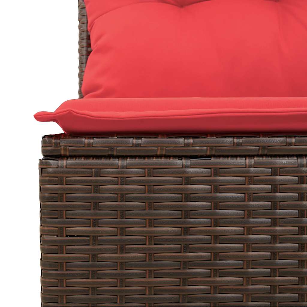 6-teiliges Gartensofa-Set mit Kissen, braun, Polyrattan