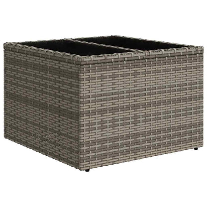7-teiliges Gartensofa-Set mit Kissen, grau, Polyrattan