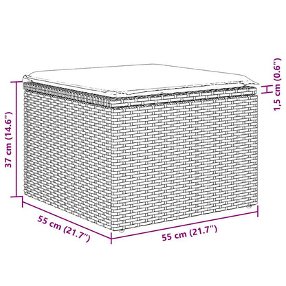 6-tlg. Garten-Sofagarnitur mit Kissen Braun Poly Rattan