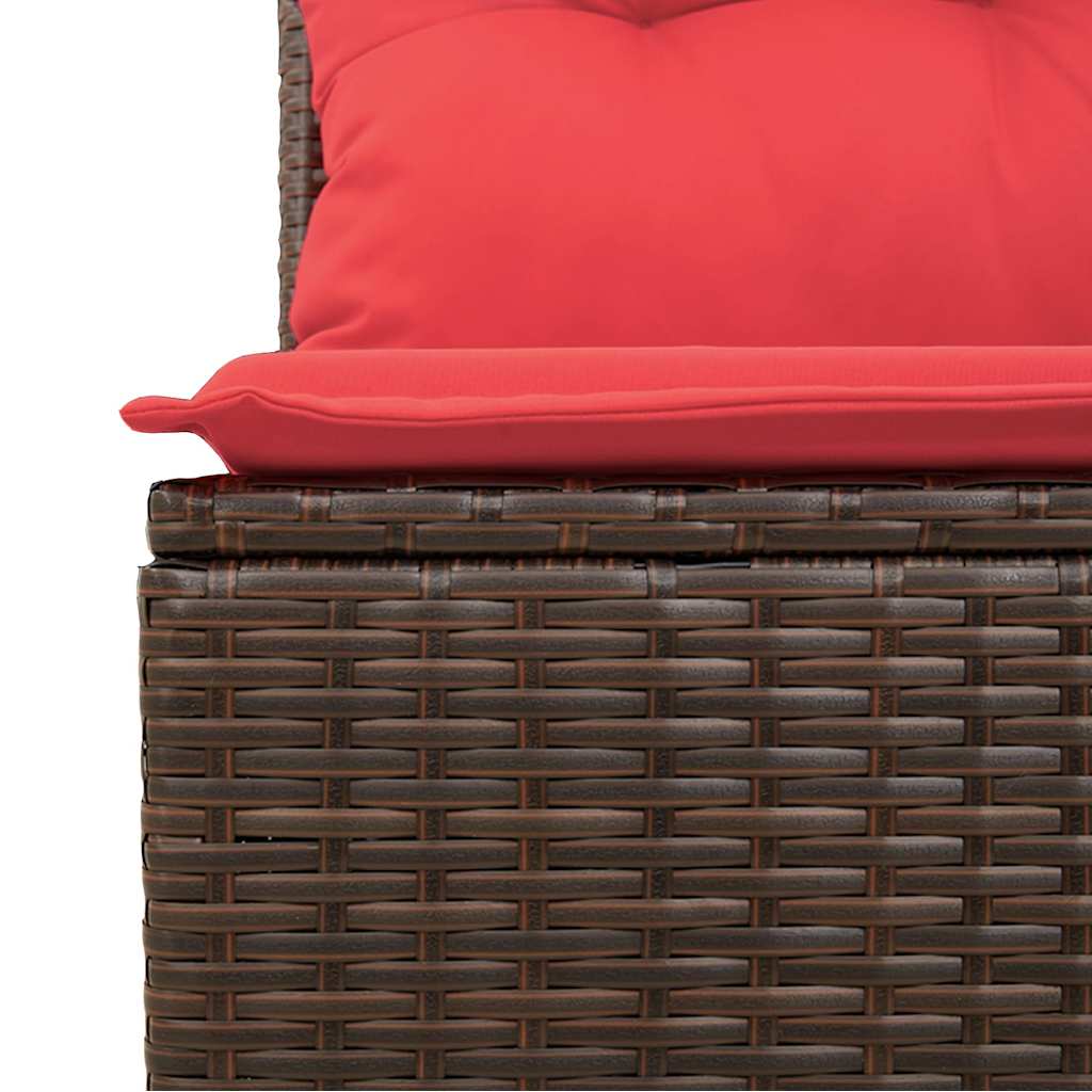 8-teiliges Gartensofa-Set mit Kissen, braun, Polyrattan