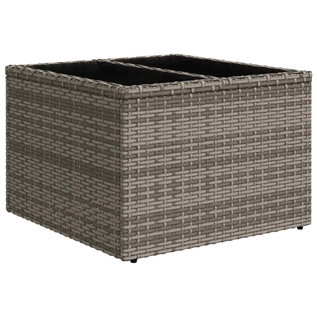 7-teiliges Gartensofa-Set mit Kissen, grau, Polyrattan