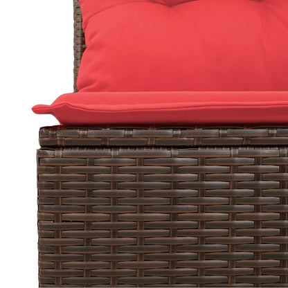 8-teiliges Gartensofa-Set mit Kissen, braun, Polyrattan