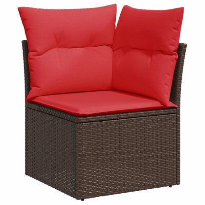 13-teiliges Gartensofa-Set mit Kissen, braun, Polyrattan