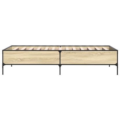 Bettgestell Sonoma-Eiche 90x190 cm Holzwerkstoff und Metall