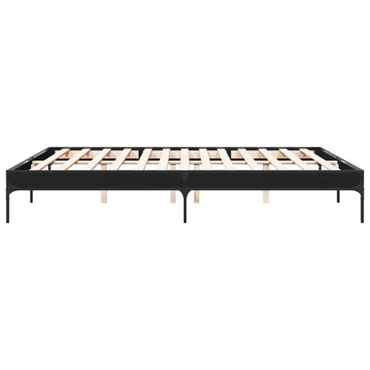 Bettgestell Schwarz 200x200 cm Holzwerkstoff und Metall