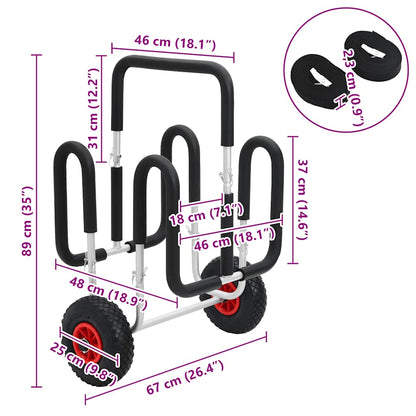 SUP Trolley für 2 Surfbretter 90 kg Aluminium