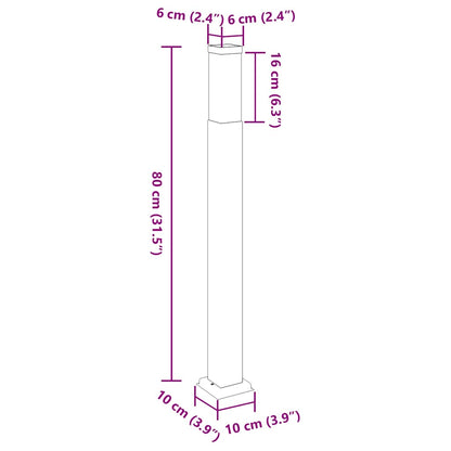 Pollerleuchten 3 Stück 80 cm Edelstahl IP44