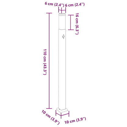 Pollerleuchten mit Sensor 3 Stk. 110 cm Schwarz IP44