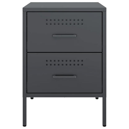 Nachttische 2 Stk. Anthrazit 36x39x50,5 cm Stahl