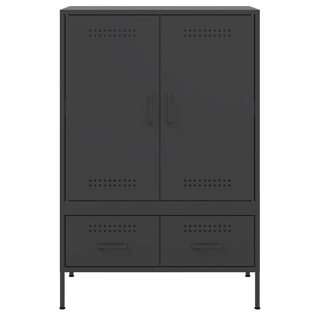 Highboard Schwarz 68x39x101,5 cm Stahl