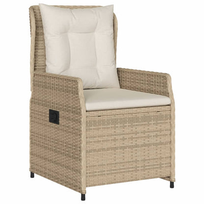 3-tlg. Garten-Essgruppe mit Kissen Beige Poly Rattan