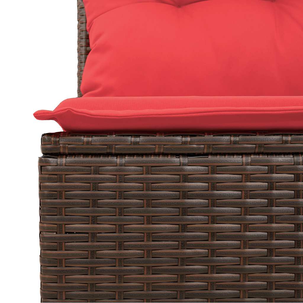 9-teiliges Gartensofa-Set mit Kissen, braun, Polyrattan