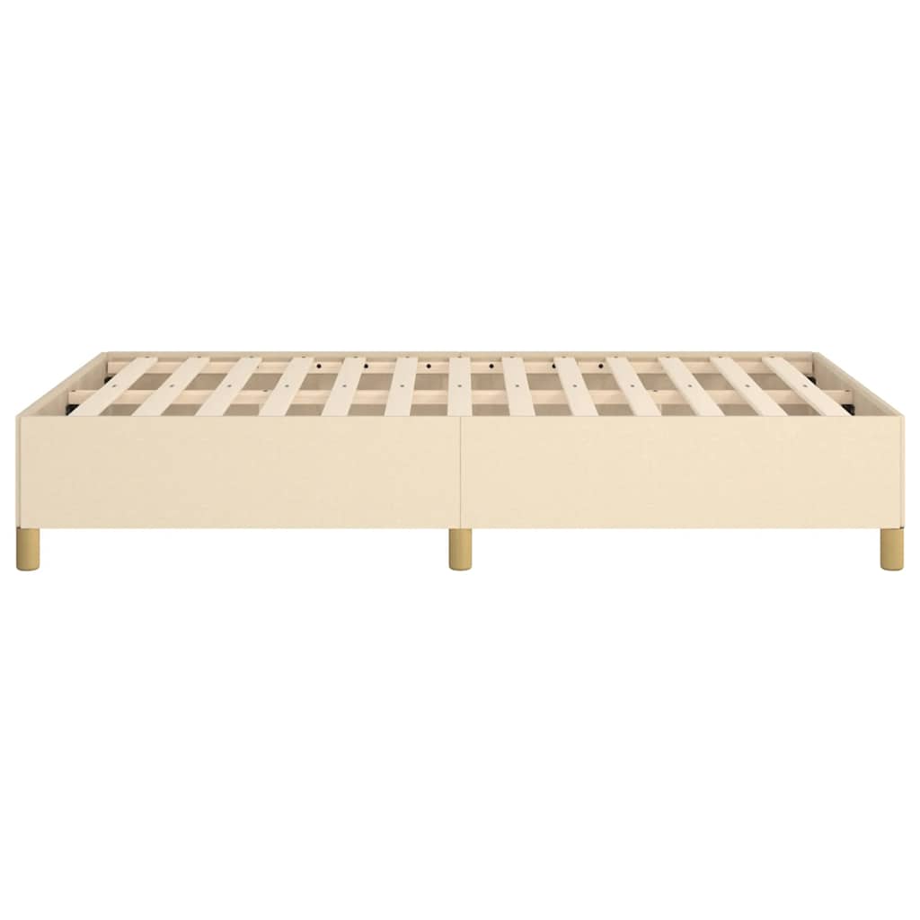 Bettgestell ohne Matratze Creme 120x190 cm Stoff