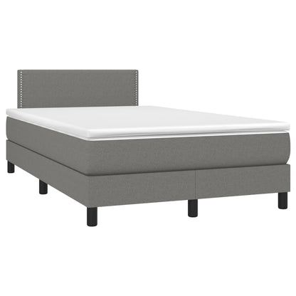 Boxspringbett mit Matratze Dunkelgrau 120x190 cm Stoff