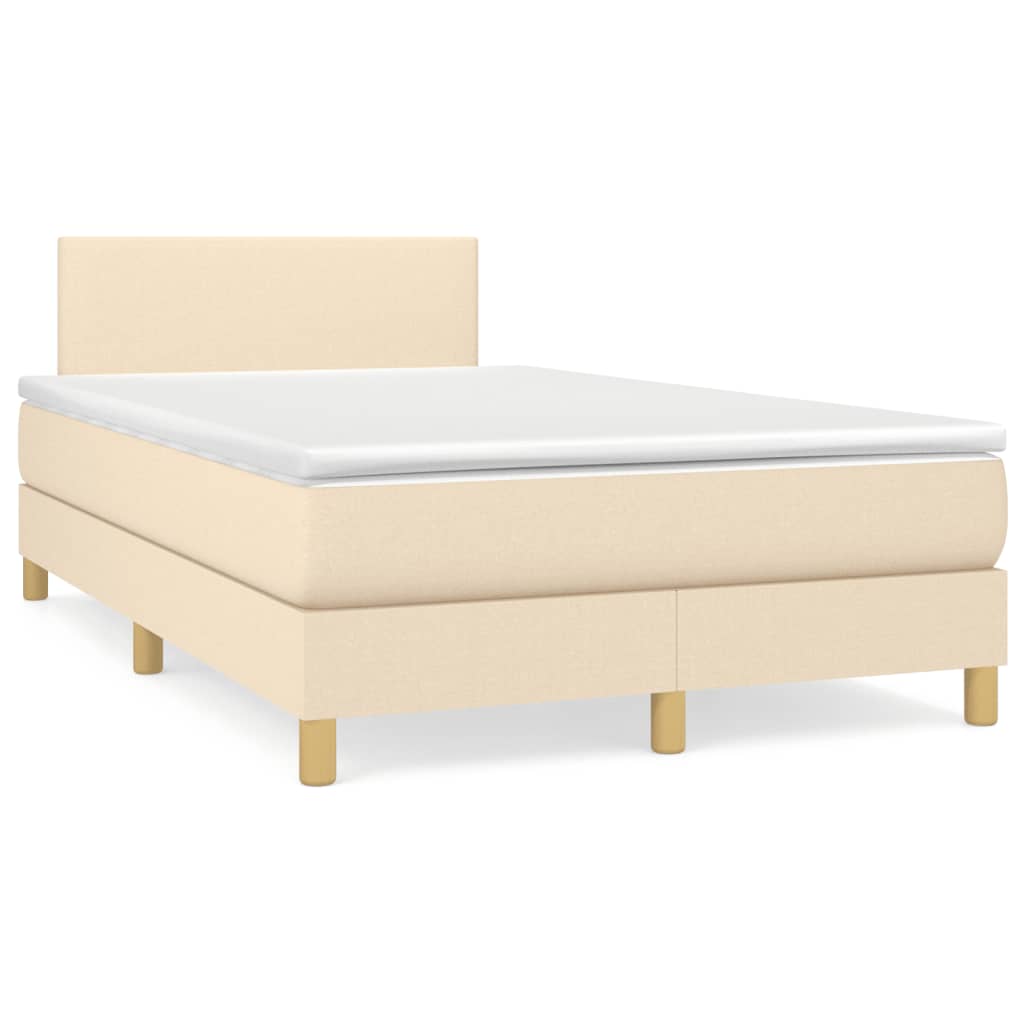 Boxspringbett mit Matratze Creme 120x190 cm Stoff