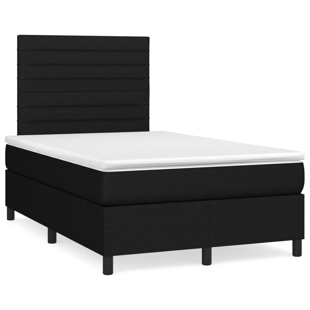 Boxspringbett mit Matratze Schwarz 120x190 cm Stoff