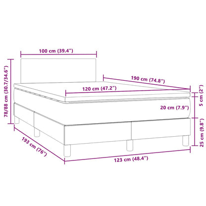 Boxspringbett mit Matratze & LED Dunkelgrau 120x190 cm Samt
