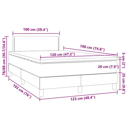 Boxspringbett mit Matratze & LED Dunkelblau 120x190 cm Samt
