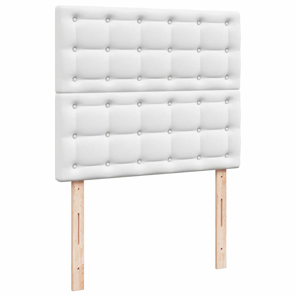 Boxspringbett mit Matratze & LED Weiß 120x190 cm Kunstleder
