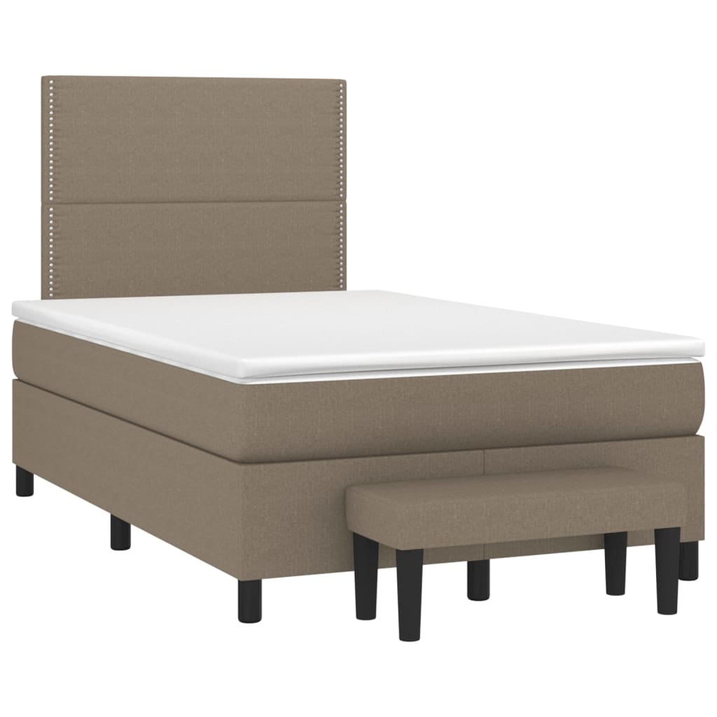 Boxspringbett mit Matratze Taupe 120x190 cm Stoff