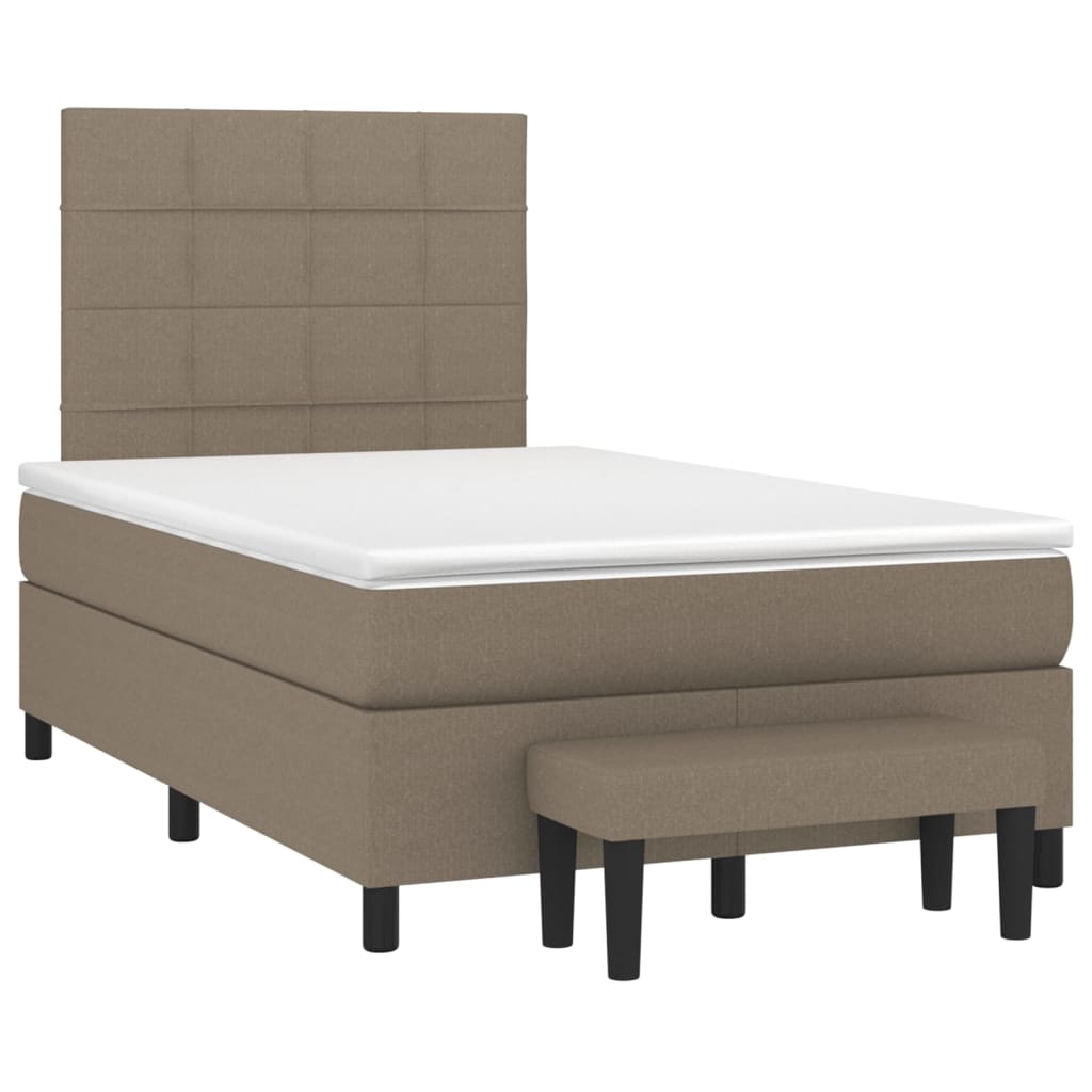 Boxspringbett mit Matratze Taupe 120x190 cm Stoff