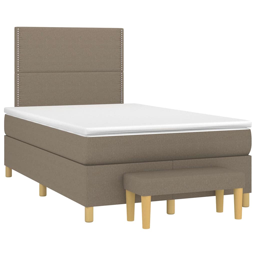 Boxspringbett mit Matratze Taupe 120x190 cm Stoff