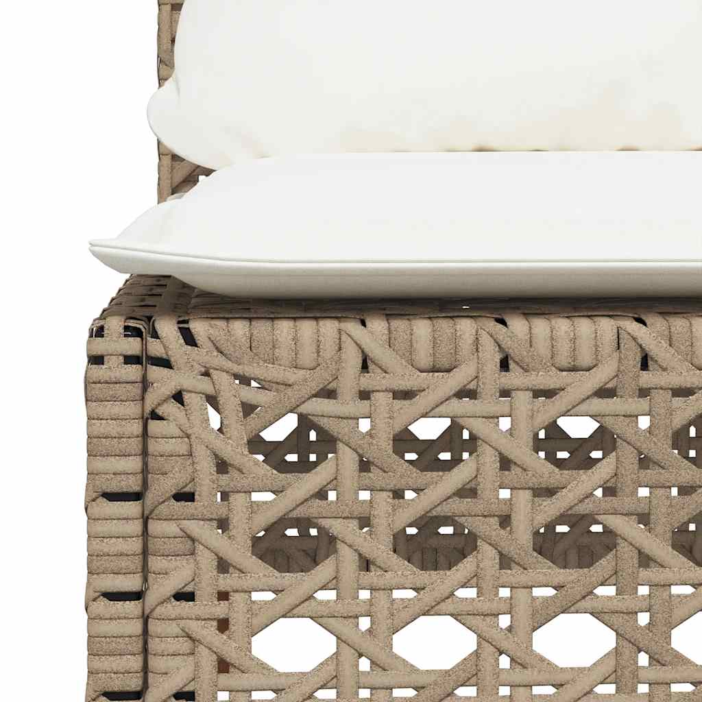 8-tlg. Garten-Sofagarnitur mit Kissen Beige Poly Rattan