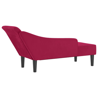 Chaiselongue mit Kissen Weinrot Samt